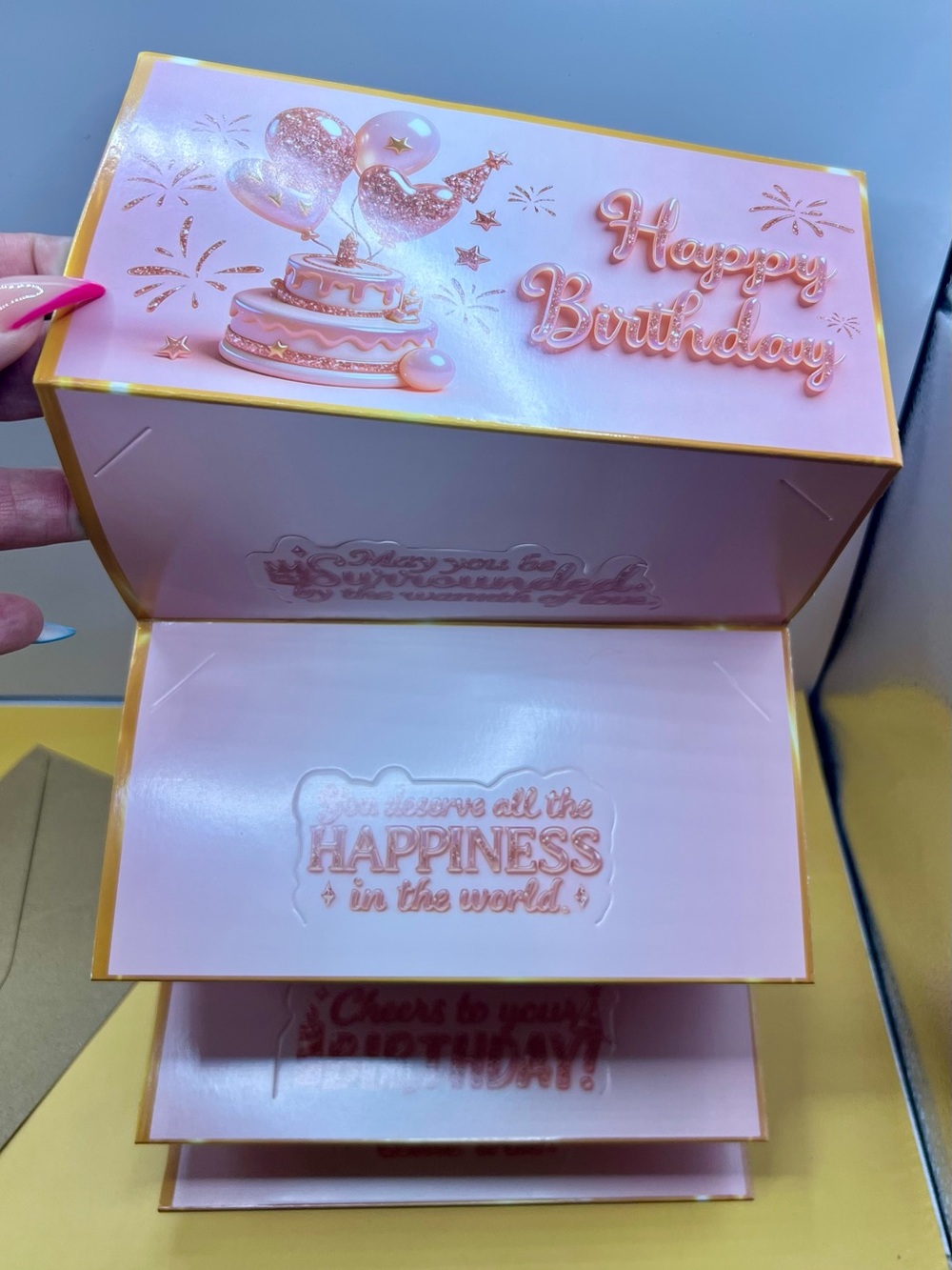 Pink Birthday Card Pack - Money Holder with Envelope. - Picture 3 of 8